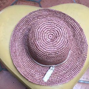 SOLD. J Crew Rose Pink Straw Hat S/M